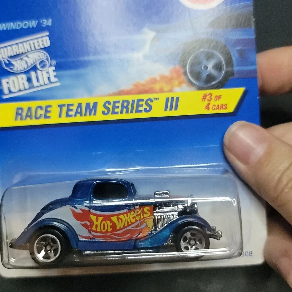 1997 Hot Wheels Race Team Series III Blue 3-Window '34 Ford